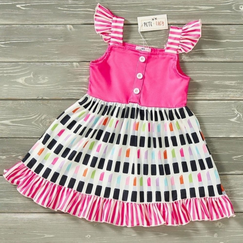 New Girl Dress Pete + Lucy Size 4T Little Lipstick